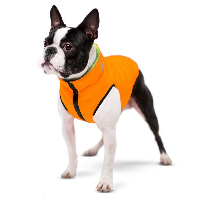Collar (Коллар) AiryVest - Двустороння курточка для собак (помаранчева/салатова) (M45 (42-45 см)) в E-ZOO
