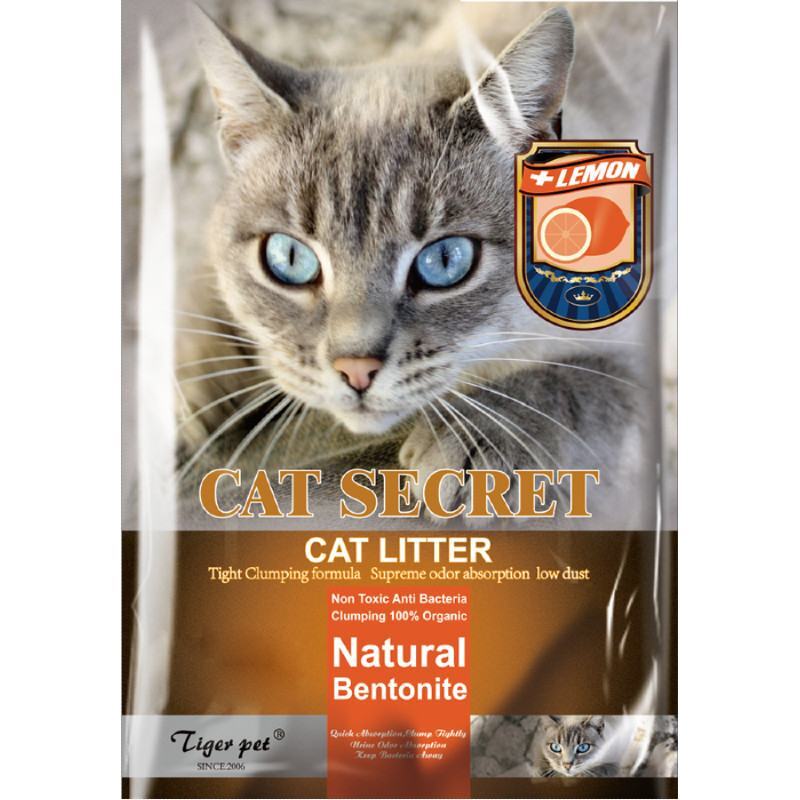 Tiger Pet (Тайгер Пет) Cat Secret Bentonite Litter Lemon - Бентонітовий наповнювач для котячого туалету з ароматом лимона (5 л) в E-ZOO