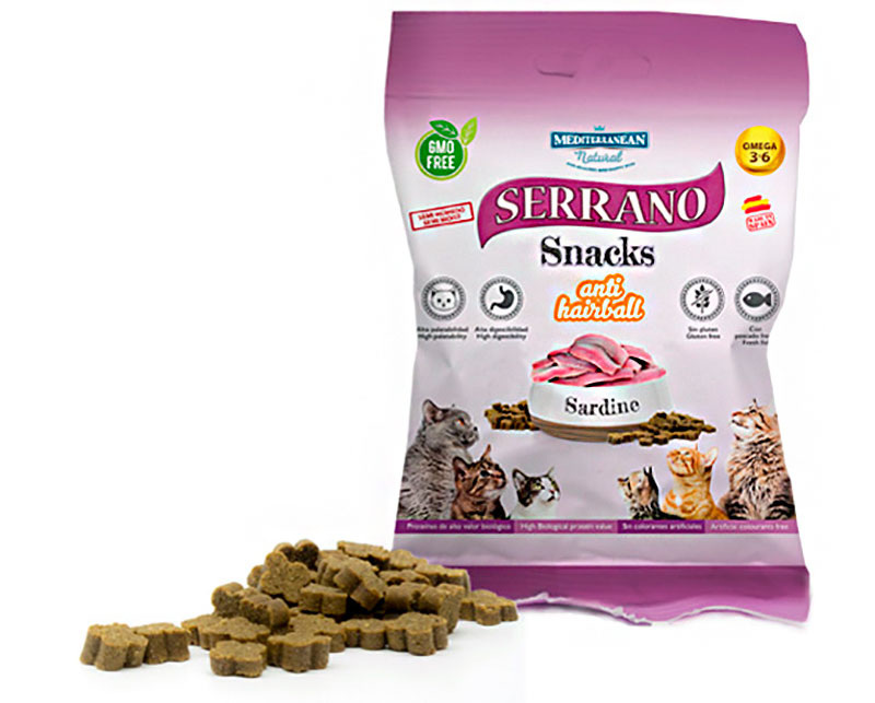 Mediterranean Natural (Медитераниан Натурал) Serrano Snacks Sardine – Натуральное лакомство с сардиной для котов, способствующее выведению комочков шерсти из ЖКТ (50 г) в E-ZOO