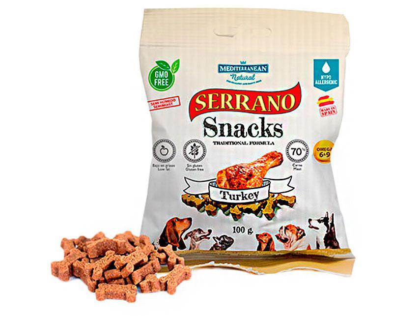 Mediterranean Natural (Медітераніан Натурал) Serrano Snacks Turkey – Натуральні ласощі з індичкою для собак (100 г) в E-ZOO