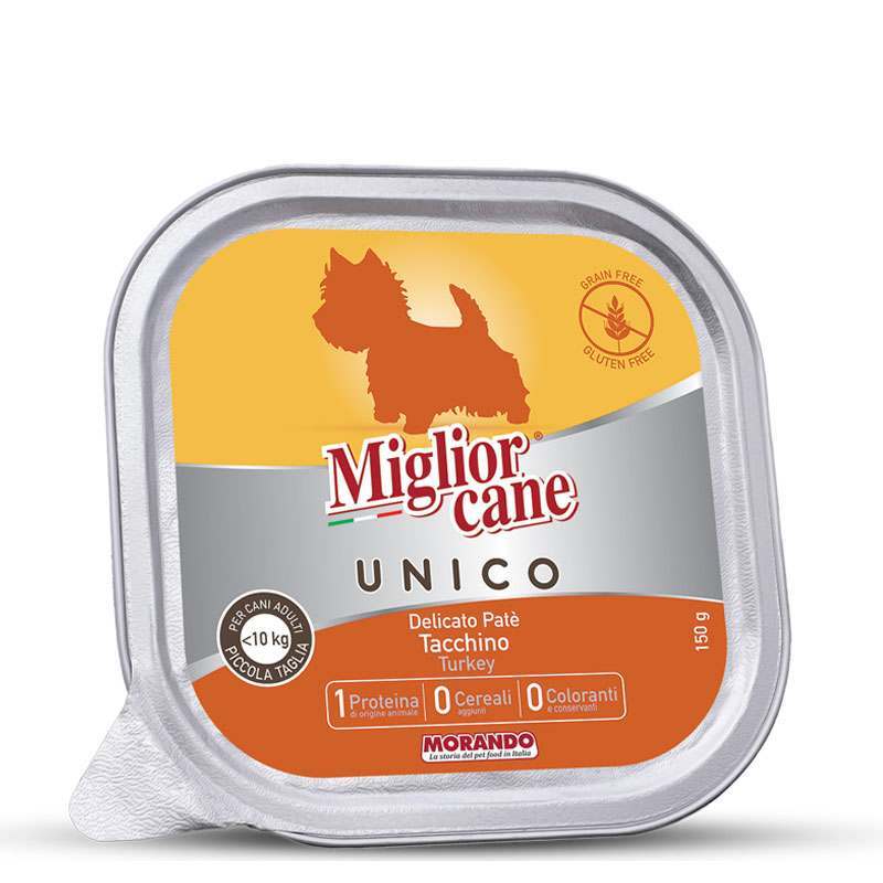 Morando (Морандо) Migliorcane Unico Turkey - Консервированный корм с индейкой для собак мелких пород (паштет) (150 г) в E-ZOO