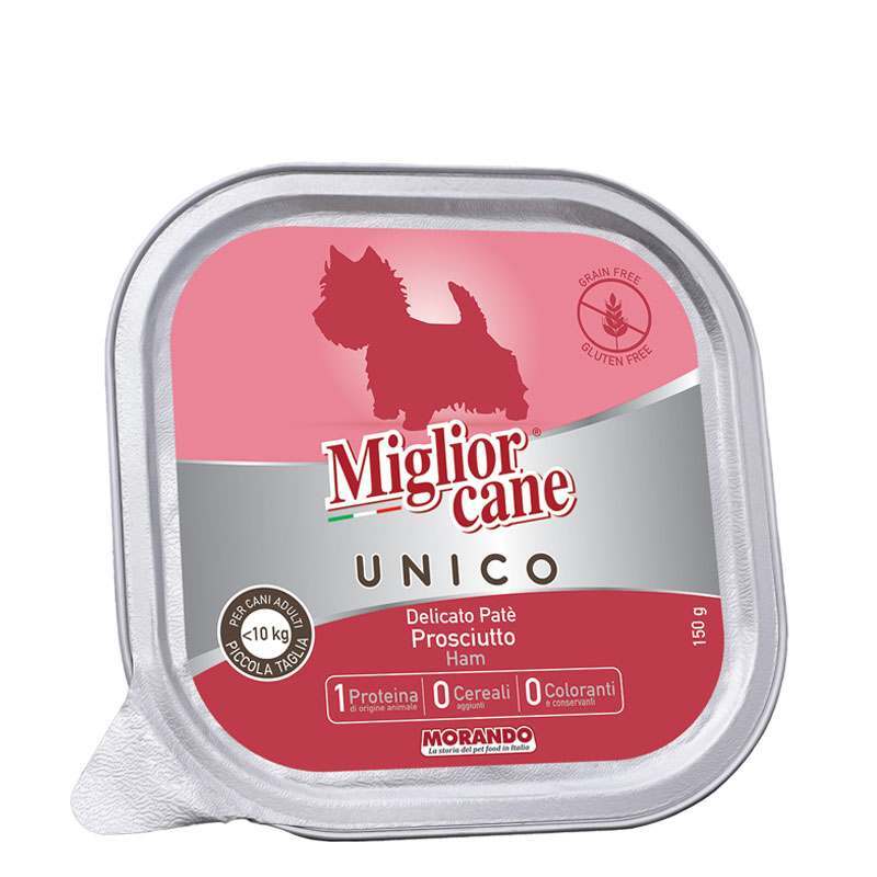 Morando (Морандо) Migliorcane Unico Ham - Консервированный корм с ветчиной для собак мелких пород (паштет) (150 г) в E-ZOO