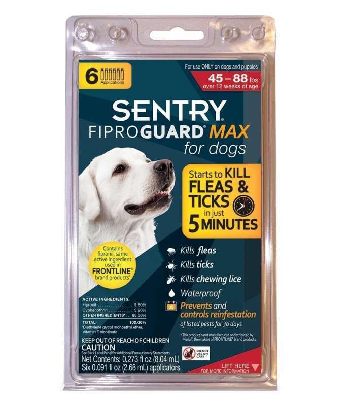 Sentry (Сентрі) FiproGuard for dog - Краплі ФіпроГард для собак від бліх, вошей і кліщів, 1 піпетка (2-10 кг) в E-ZOO