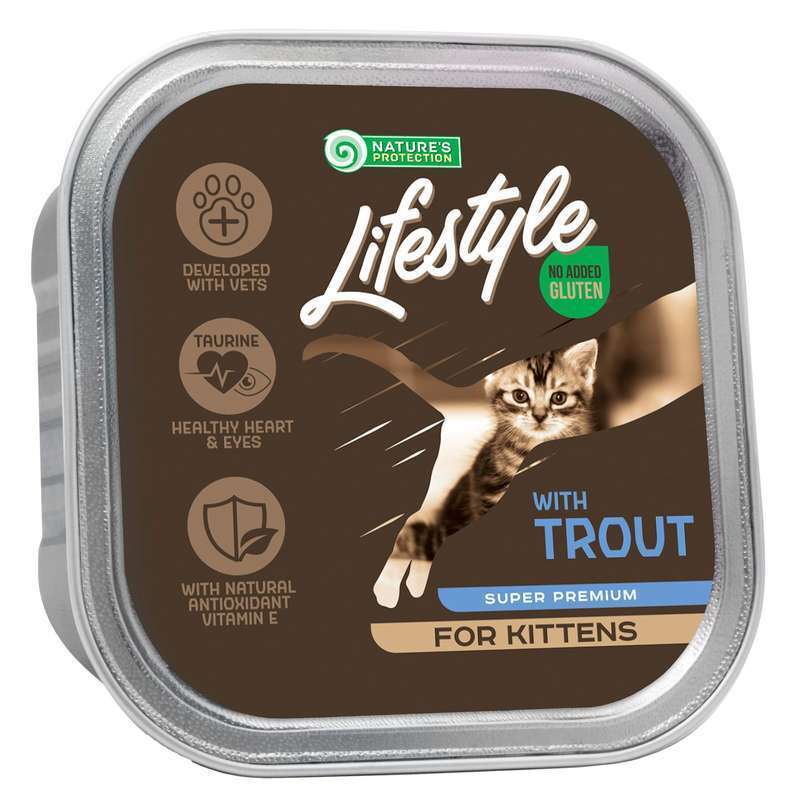 Nature's Protection (Нейчерес Протекшн) Lifestyle Kitten Trout - Вологий корм з фореллю для кошенят і молодих кішок (85 г) в E-ZOO