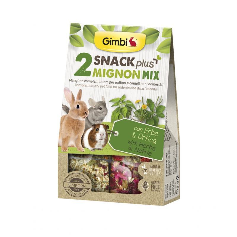 Gimpet (ДжимПет) GimBi Mignon Mix – Лакомство для грызунов, микс крапива и травы (50 г) в E-ZOO