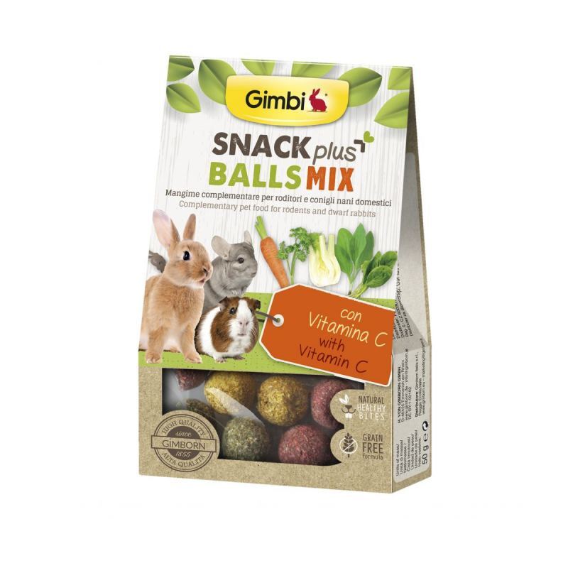 Gimpet (ДжімПет) Gimbi Snack Plus Balls Mix – Ласощі для гризунів, кульки (50 г) в E-ZOO