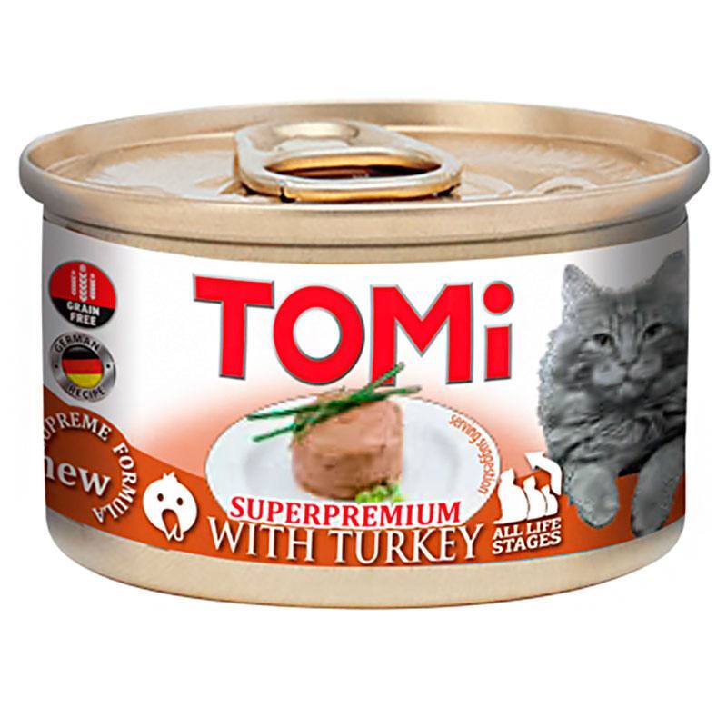 TOMi (Томі) Superpremium Turkey – Консерви з індичкою для котів (мус) (85 г) в E-ZOO
