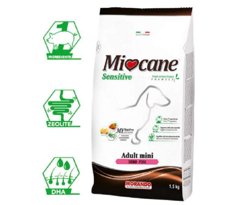 MioCane (Миокане) Adult Mini Sensitive Monoprotein Рork - Сухой монопротеиновый корм со свининой для взрослых собак мелких и миниатюрных пород (10 кг) в E-ZOO
