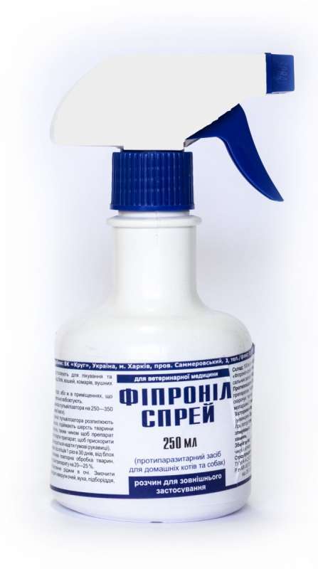 Фипронил Cпрей - инсекто-акарицидное средство от блох, вшей и клещей для котов и собак (250 мл) в E-ZOO