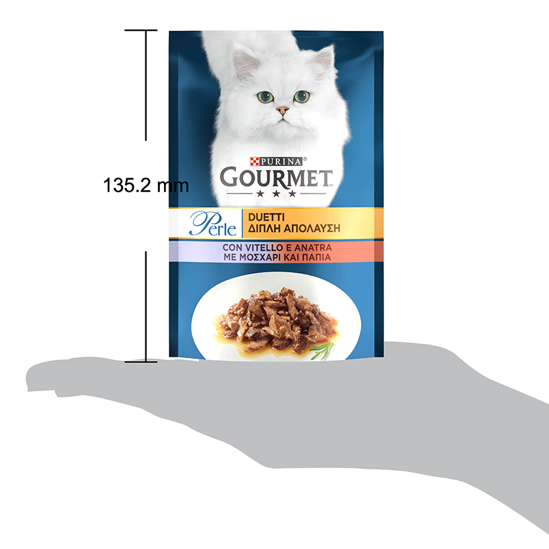 Gourmet (Гурме) Perle Duo - Вологий корм з телятиною та качкою для котів (шматочки в підливі) (85 г) в E-ZOO