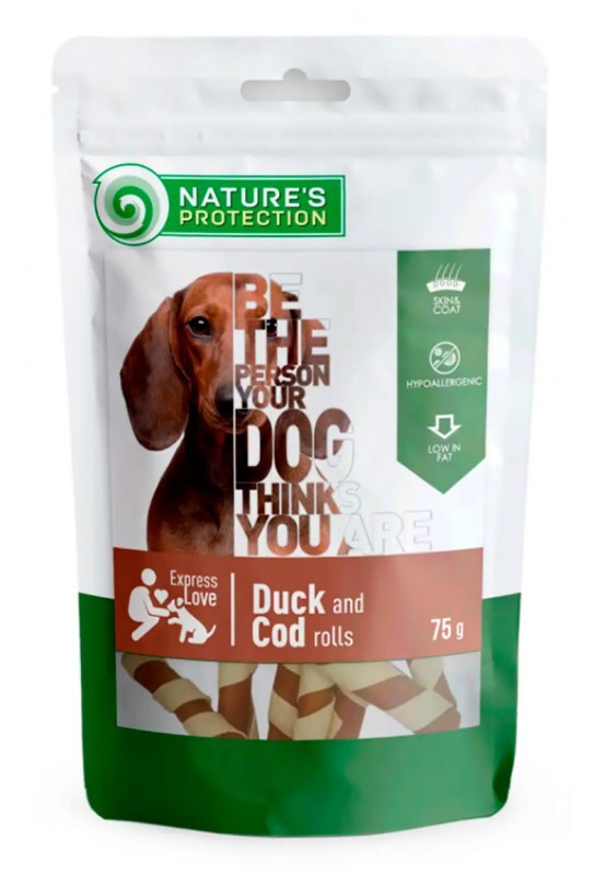 Nature's Protection (Нейчерес Протекшн) Duck and Cod rolls – Ласощі з качки і тріски для собак і цуценят (75 г) в E-ZOO