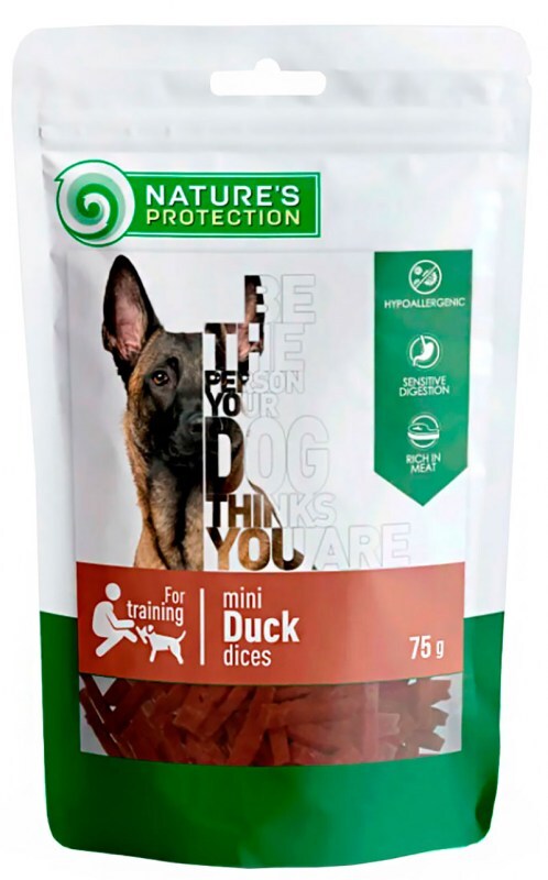 Nature's Protection (Нейчерес Протекшн) Mini Duck dices – Ласощі зі шматочками качки для собак (75 г) в E-ZOO