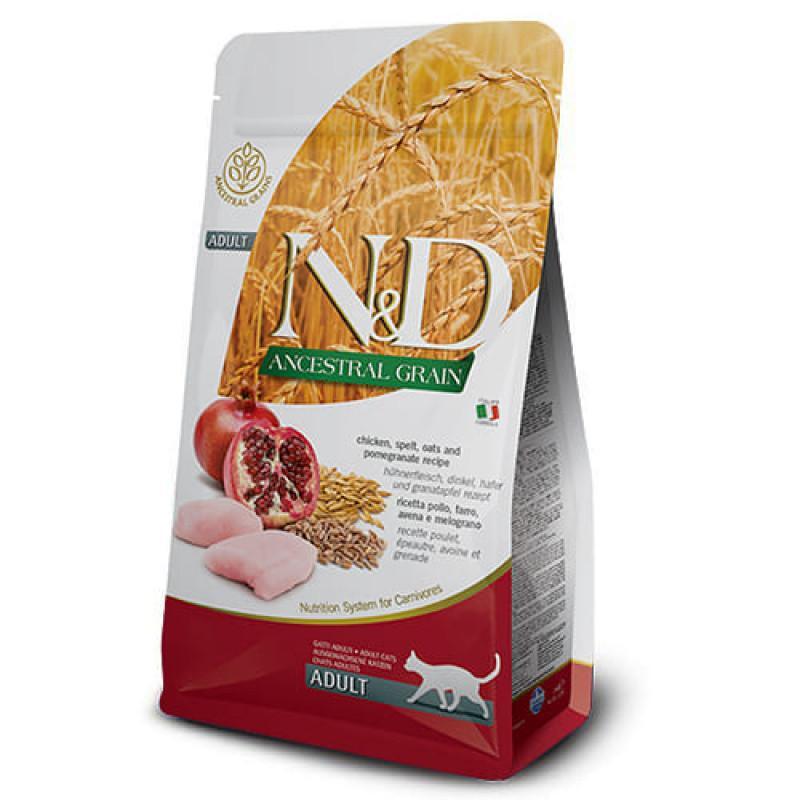 Farmina (Фармина) N&D Low Grain Cat Chicken & Pomegranate Adult - Низкозерновой сухой корм с курицей и гранатом для взрослых котов (10 кг) в E-ZOO