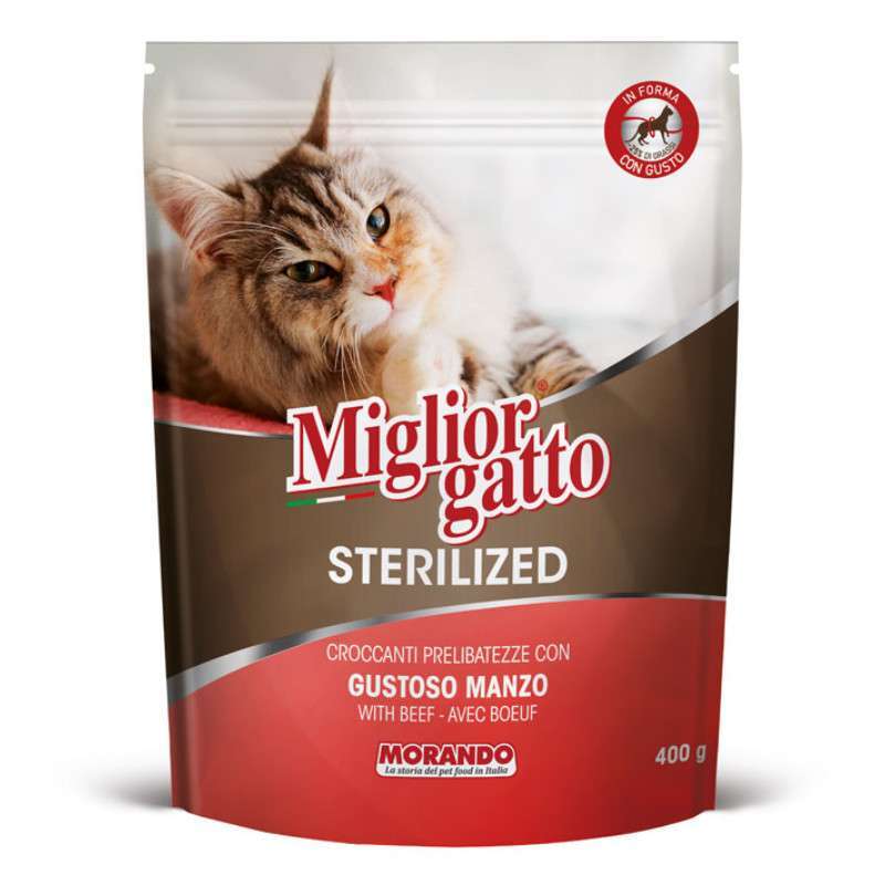 Morando (Морандо) Migliorgatto Sterilized with Beef - Сухой корм с телятиной для стерилизованных котов и кошек (400 г) в E-ZOO