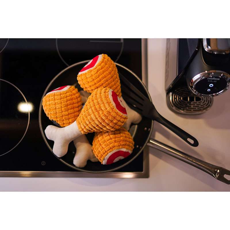 HARLEY & CHO (Харли энд Чо) Мягкая игрушка из ткани Окорок для котов и собак всех размеров (10х22 см) в E-ZOO