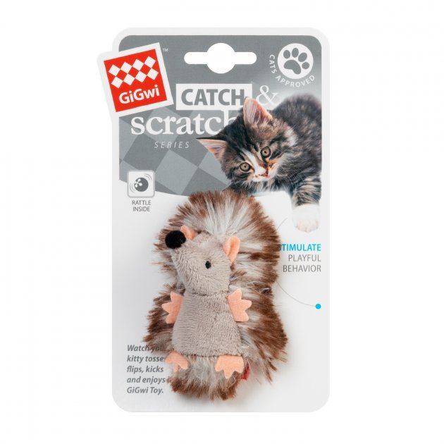 GiGwi (ГіГві) Cat Toys Catch & Scratch - Іграшка для котів Їжачок з брязкальцем (7 см) в E-ZOO