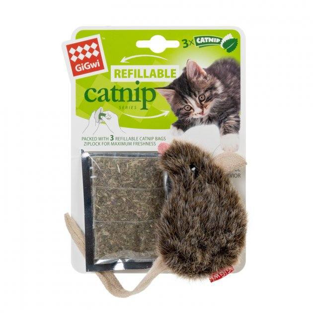 GiGwi (ГиГви) Catnip - Игрушка Мышка для котов с кошачьей мятой (10 см) в E-ZOO