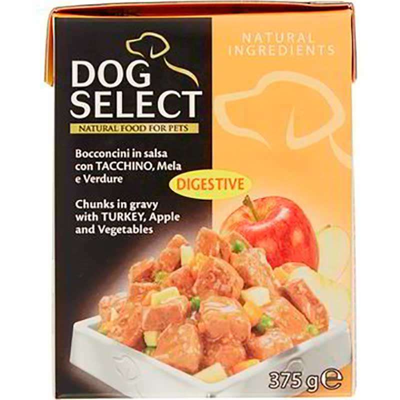 Dog Select (Дог Селект) Turkey, Apple&Vegetables – Влажный корм с индейкой, яблоками и овощами для собак (кусочки в соусе) (375 г) в E-ZOO