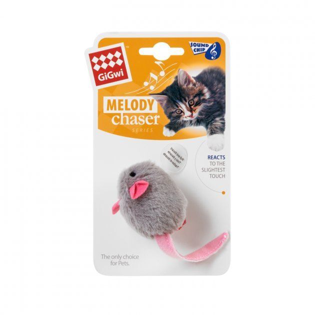 GiGwi (ГиГви) Melody chaser - Игрушка для котов Мышка с электронным чипом (6 см) в E-ZOO