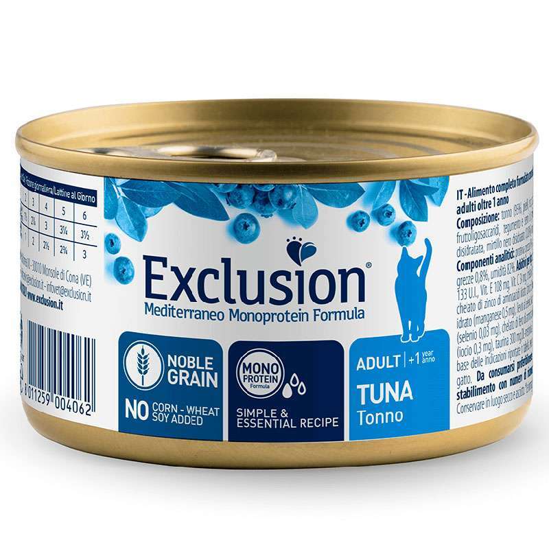 Exclusion (Ексклюжн) Noble Grain Cat Adult Tuna - Консервований монопротеїновий корм з тунцем для дорослих котів (85 г) в E-ZOO