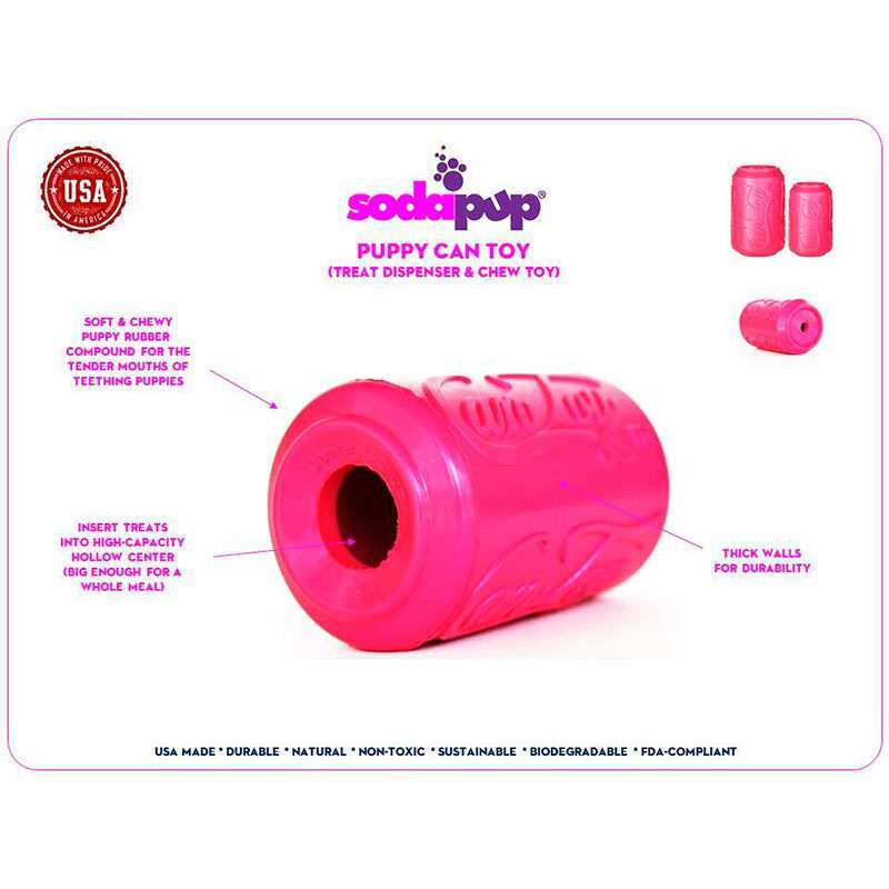 SodaPup (Сода Пап) SP Puppy Can Toy – Іграшка-диспенсер для ласощів Жерстяна Банка із суперміцного матерівлу для собак (M) в E-ZOO