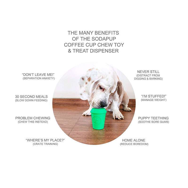 SodaPup (Сода Пап) Coffee Cup – Іграшка-диспенсер для ласощів з суперміцного матеріалу Чашка кави для собак (L) в E-ZOO