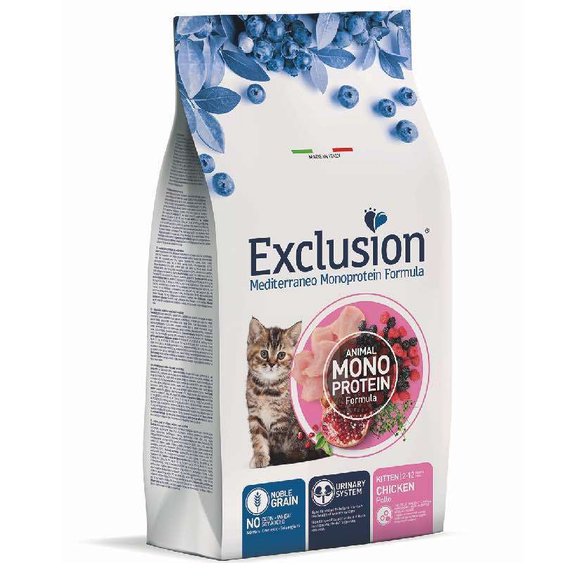 Exclusion (Эксклюжн) Noble Grain Kitten Chicken - Монопротеиновый сухой корм с курицей для котят всех пород (2-12 мес.) (300 г) в E-ZOO