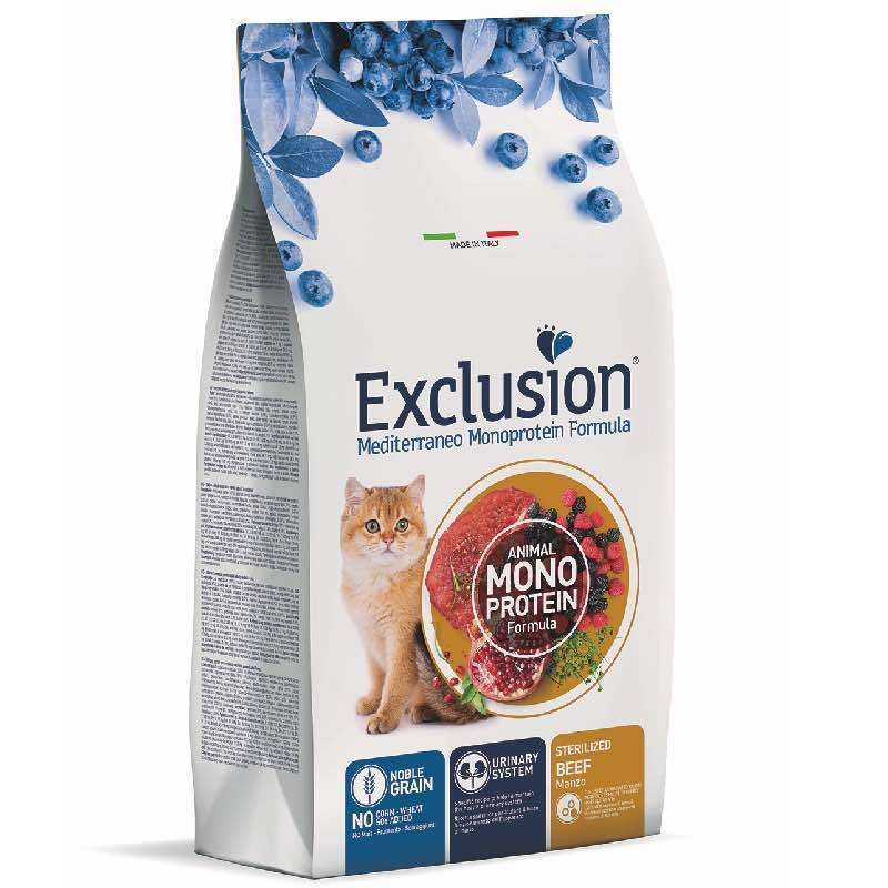 Exclusion (Ексклюжн) Noble Grain Cat Sterilized Beef - Монопротеїновий сухий корм з яловичиною для дорослих стерилізованих котів всіх порід (1,5 кг) в E-ZOO