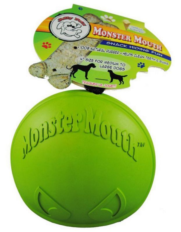 Jolly Pets (Джолли Пэтс) MONSTER MOUTH – Игрушка мяч для лакомств Зубастый Монстр для собак (7,5 см) в E-ZOO