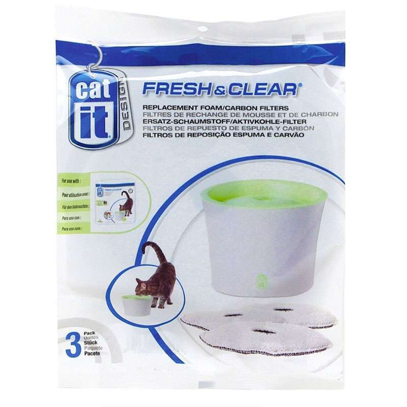 Catit (Катит) Carbon Filters Fresh&Clear – Сменный фильтр для поилки для котов и собак (3 шт./уп.) в E-ZOO