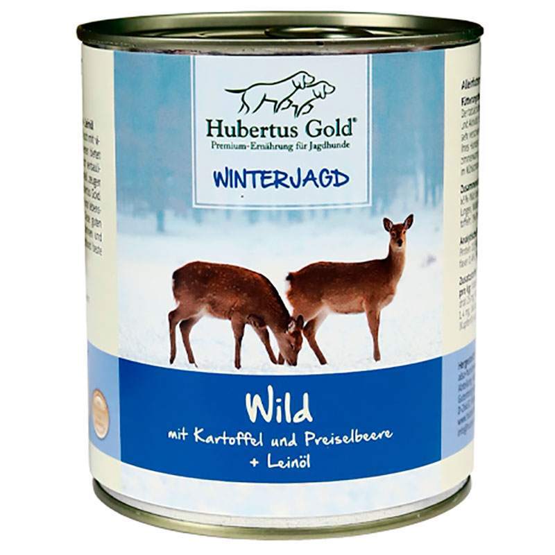 Hubertus Gold (Хубертус Голд) Wild mit Kartoffel – Консервований корм Дичина з картоплею, брусникою та лляною олією для собак (800 г) в E-ZOO