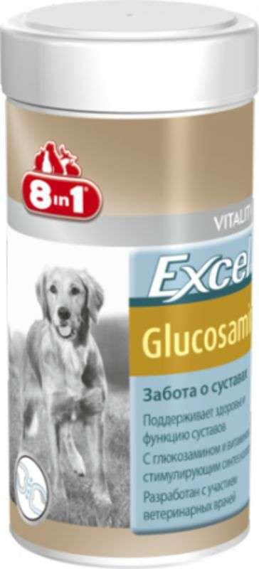 8in1 (8в1) Vitality Excel Glucosamine - Вітамінний комплекс для собак, що підтримує здоров'я суглобів (55 шт.) в E-ZOO