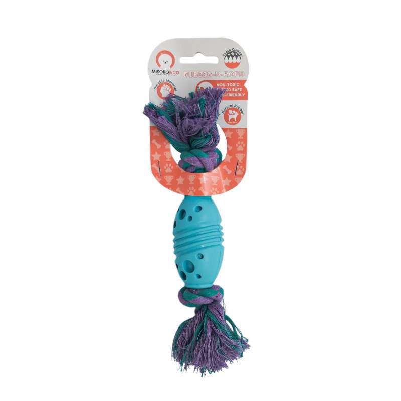 Misoko&Co (Місоко і Ко) Іграшка М'яч для регбі на мотузці для собак (24х8 см) в E-ZOO