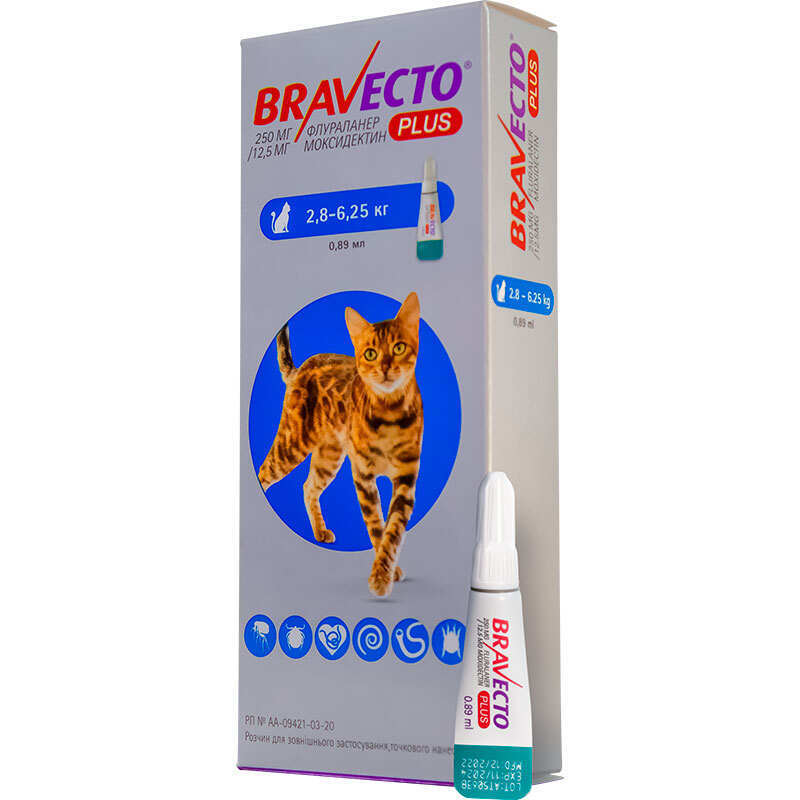 Купити Bravecto Plus (Бравекто Плюс) Протипаразитарні краплі на холку ...