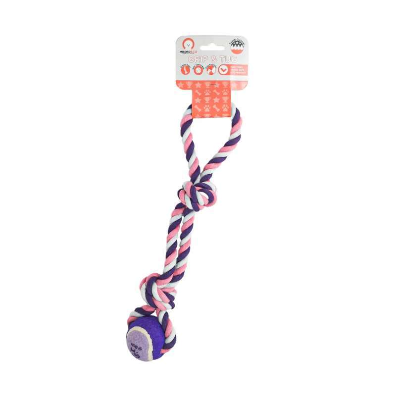 Misoko&Co (Місоко і Ко) Іграшка Тенісний м'яч на мотузці з двома вузлами для собак (40 см) в E-ZOO
