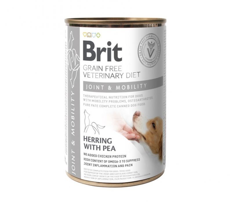 Brit GF Veterinary Diet (Бріт Ветерінарі Дієт) Dog Joint & Mobility - Вологий корм з оселедцем та індичкою для підтримки здоров'я суглобів у собак (400 г) в E-ZOO