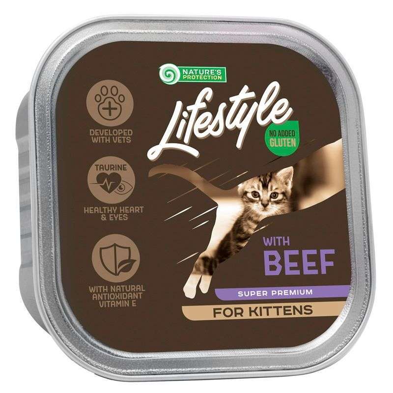 Nature's Protection (Нейчерес Протекшн) Lifestyle Kitten Beef - Влажный корм с говядиной для котят и молодых кошек (85 г) в E-ZOO