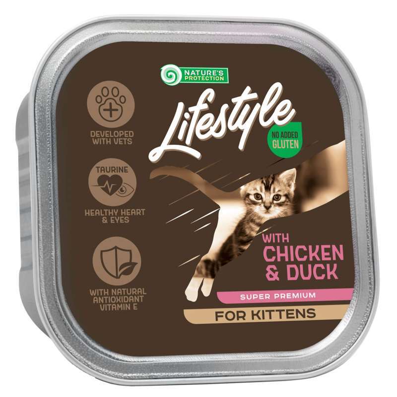 Nature's Protection (Нейчерес Протекшн) Lifestyle Kitten Chicken&Duck - Влажный корм с курицей и уткой для котят и молодых кошек (85 г) в E-ZOO