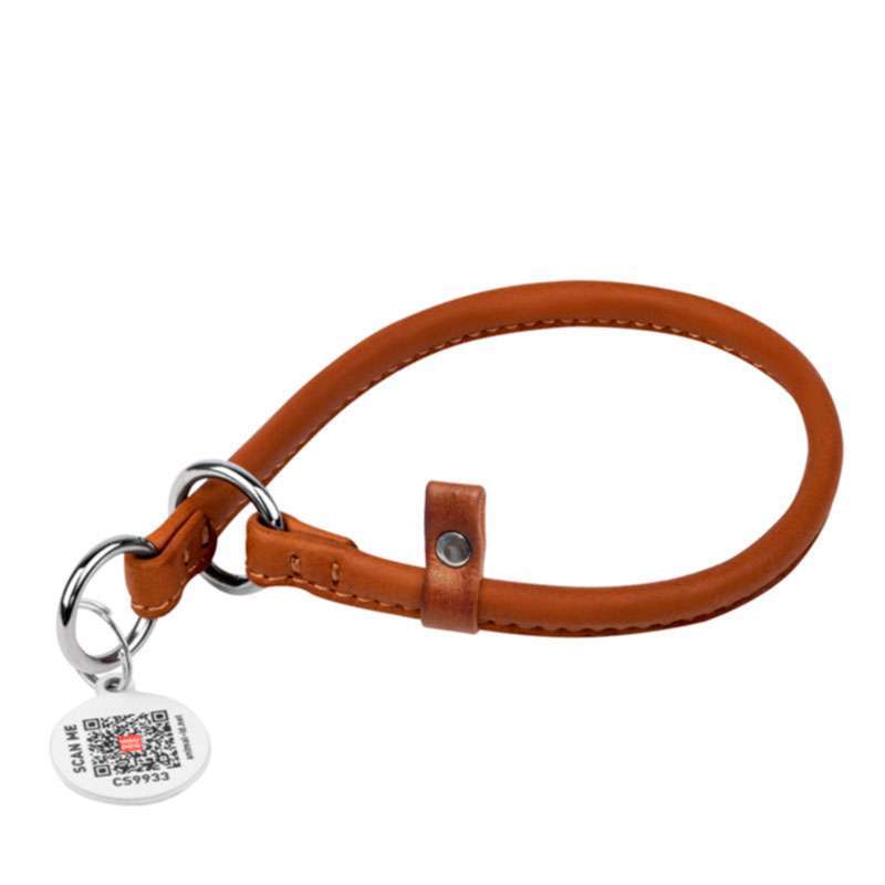 Collar (Коллар) WAUDOG Soft – Ошейник-удавка кожаный рывковый для собак с QR паспортом (0,6х30 см) в E-ZOO