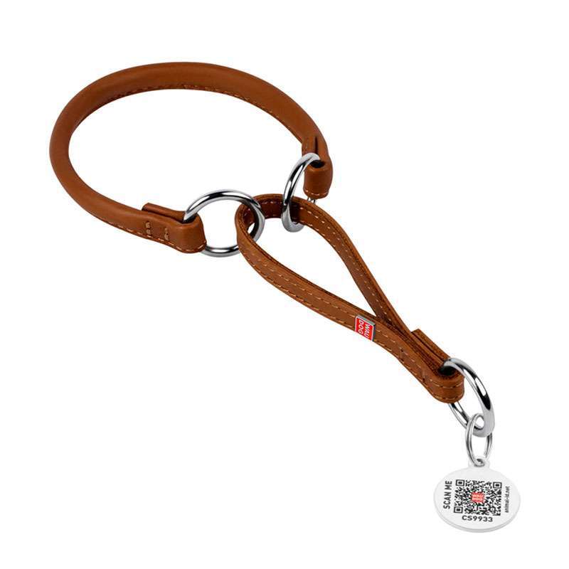 Collar (Коллар) WAUDOG Soft – Ошейник-удавка кожаный для собак с QR паспортом (0,6х30-39 см) в E-ZOO