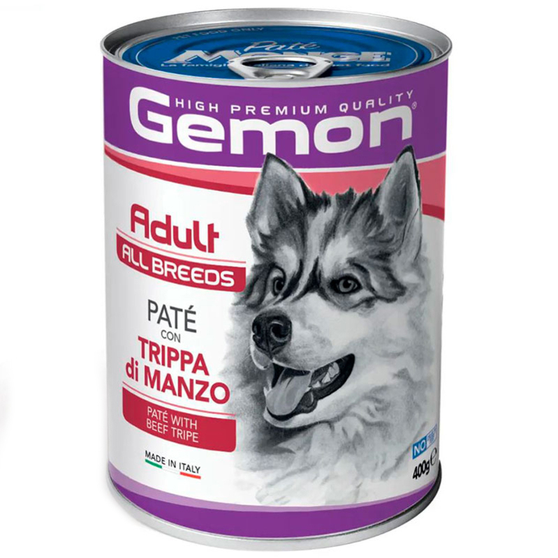 Gemon (Джемон) Dog Adult Pate with Beef tripe - Влажный корм с говяжьим рубцом для взрослых собак всех пород (паштет) (400 г) в E-ZOO