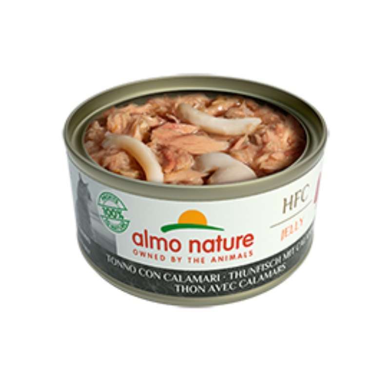 Almo Nature (Альмо Натюр) HFC Jelly Adult Cat Tuna&Squid - Консервований корм з тунцем та кальмаром для дорослих котів (шматочки в желе) (70 г) в E-ZOO