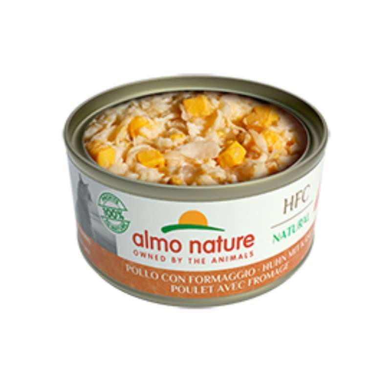 Almo Nature (Альмо Натюр) HFC Natural Adult Cat Chicken&Cheese - Консервований корм з куркою та сиром для дорослих котів (шматочки в желе) (70 г) в E-ZOO