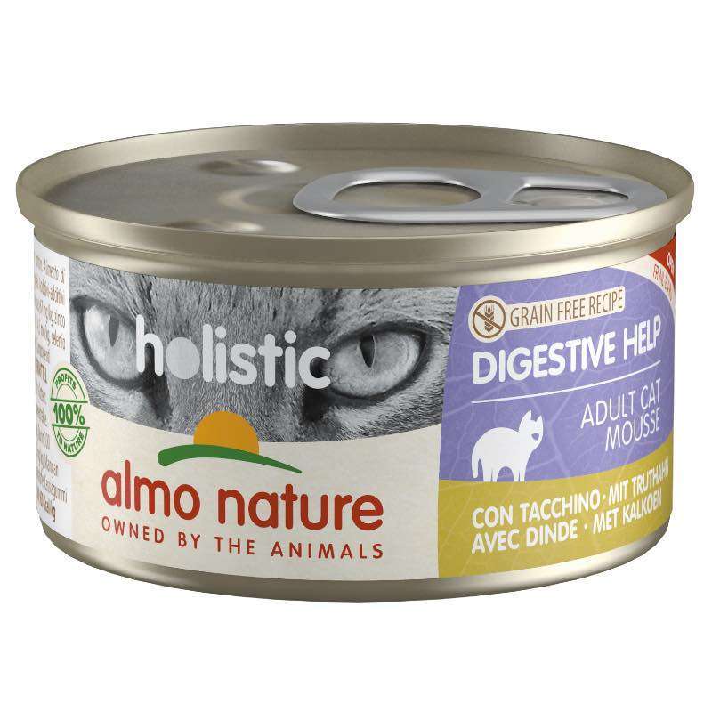 Almo Nature (Альмо Натюр) Holistic Digestive Help Cat Turkey - Консервированный корм с индейкой для взрослых кошек с чувствительным пищеварением (мусс) (85 г) в E-ZOO