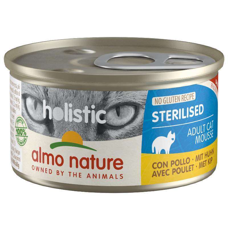 Almo Nature (Альмо Натюр) Holistic Sterilised Cat Chicken - Консервированный корм с курицей для взрослых стерилизованных кошек (мусс) (85 г) в E-ZOO