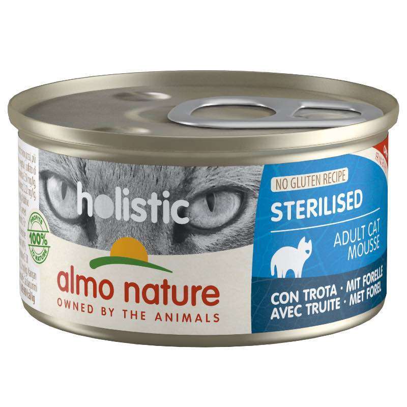 Almo Nature (Альмо Натюр) Holistic Sterilised Cat Trout - Консервований корм з фореллю для дорослих стерилізованих кішок (мус) (85 г) в E-ZOO
