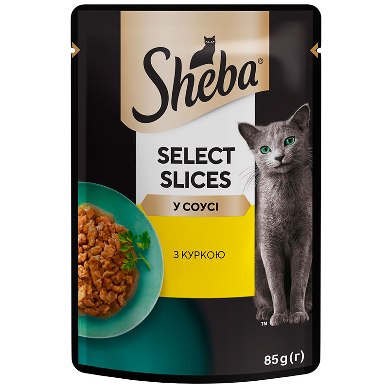 Sheba (Шеба) Black&Gold Select Slices - Влажный корм с курицей для котов (кусочки в соусе) (85 г) в E-ZOO
