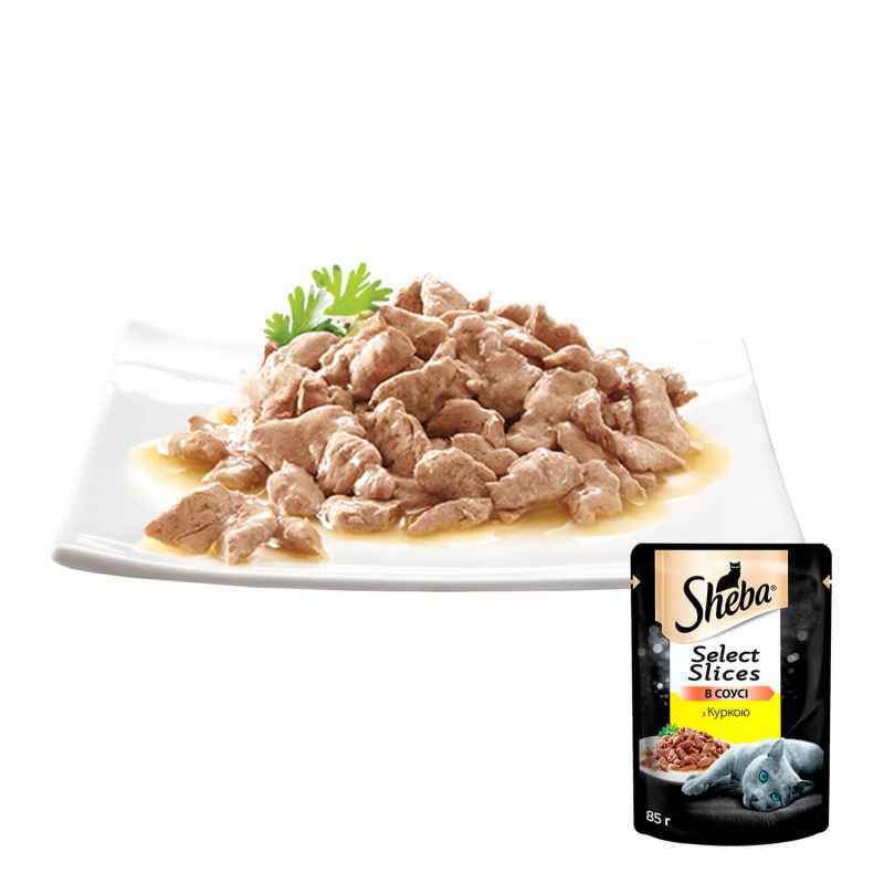 Sheba (Шеба) Black&Gold Select Slices - Вологий корм з куркою для котів (шматочки в соусі) (85 г) в E-ZOO