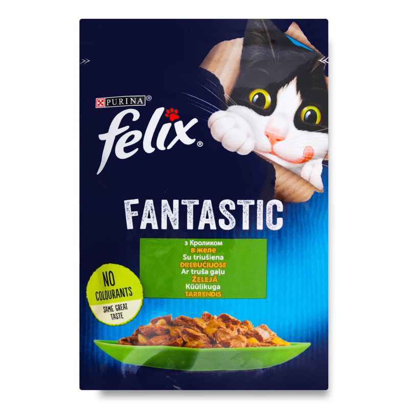 Felix (Феликс) Fantastic - Влажный корм с кроликом для котов (кусочки в желе) (85 г) в E-ZOO