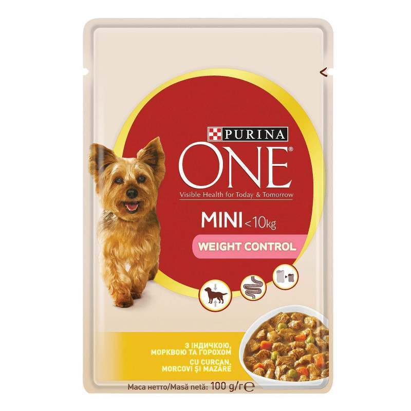 Purina ONE (Пуріна Ван) Mini Weight Control – Вологий корм з індичкою і морквою для контроля ваги собак малих порід (100 г) в E-ZOO
